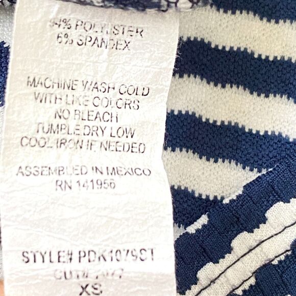 PERSAYA GIRL Dress Size 5 Short Sleeves Classic Preppy Navy Blue White Stripes - Picture 5 of 7